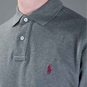 Gray Ralph Lauren Mesh Polo Custom-Slim